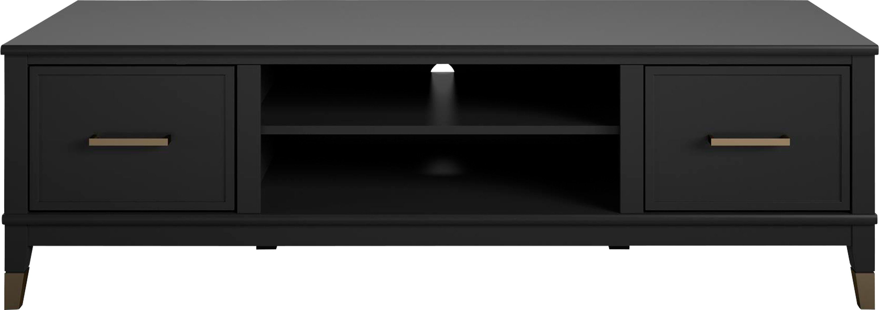 CosmoLiving by Cosmopolitan Lowboard Westerleigh, mit 3 x Kabeldurchführungen, MDF, Höhe 47 cm, Breite 152 cm schwarz | schwarz