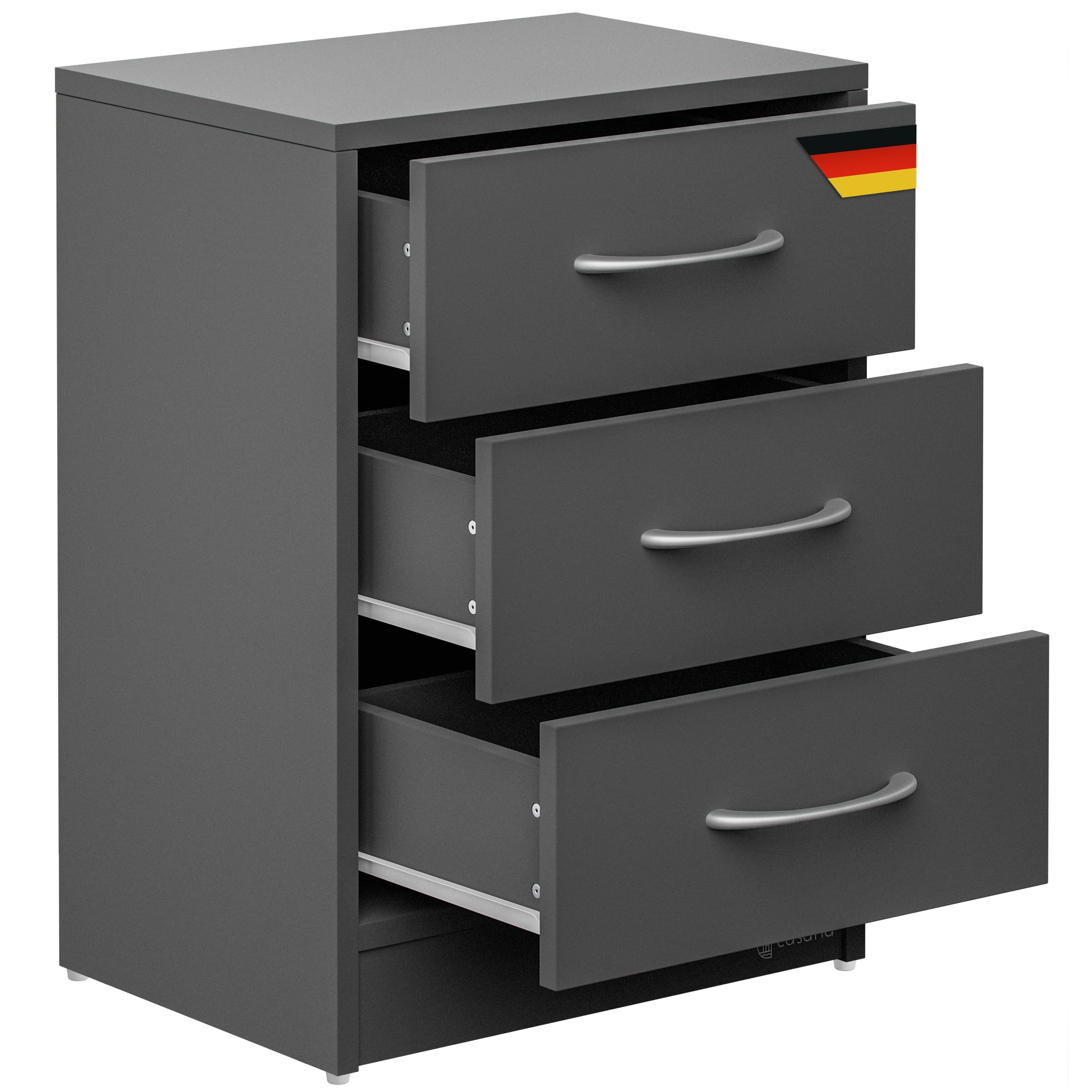 Casaria Nachttisch Eloise (1-St), mit 3 Schubladen Kabelführung Wandbefestigung Boxspringbett