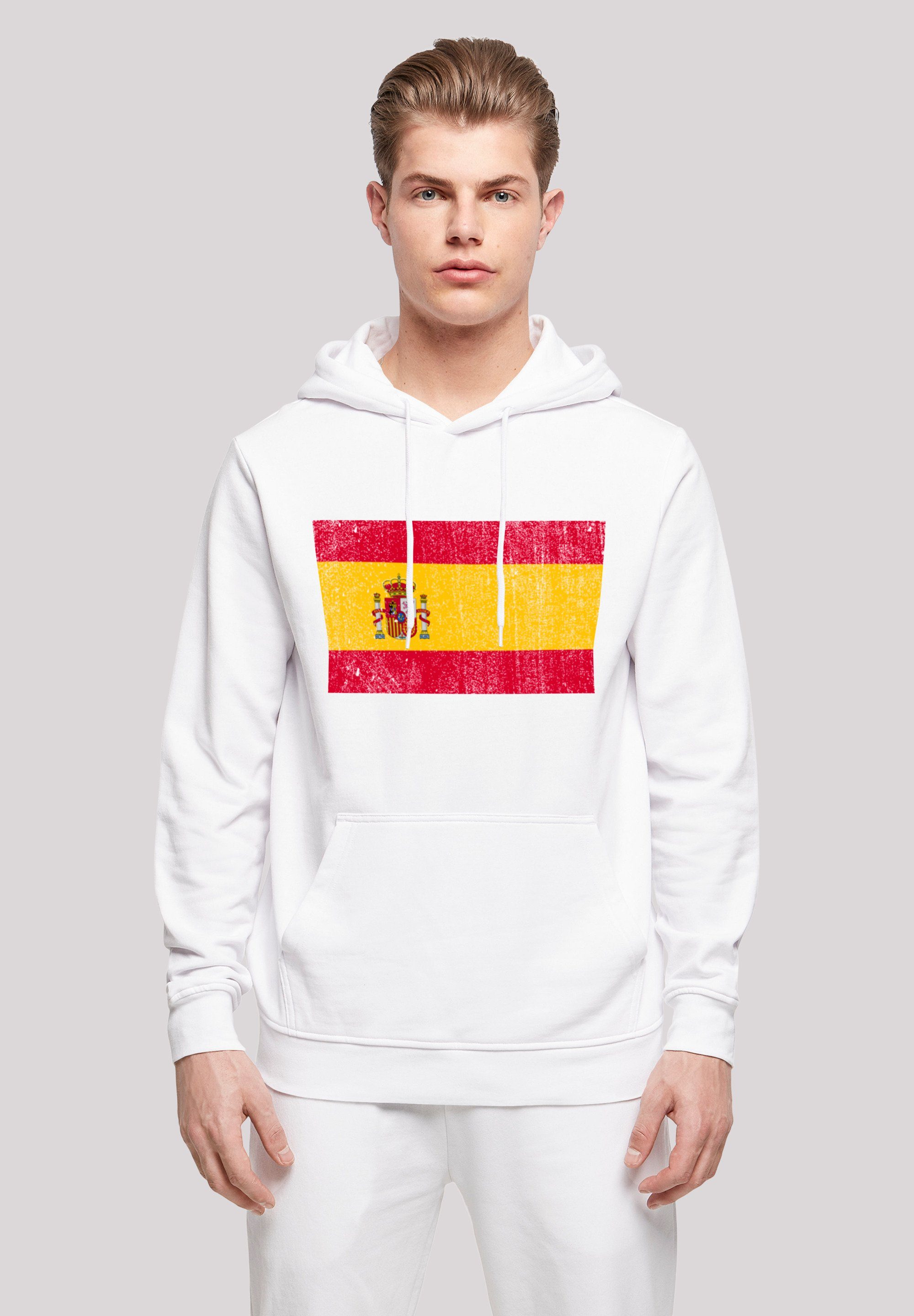 F4NT4STIC Kapuzenpullover Spain Spanien Flagge distressed Print,  Verstellbare Kapuze und geräumige Kängurutasche