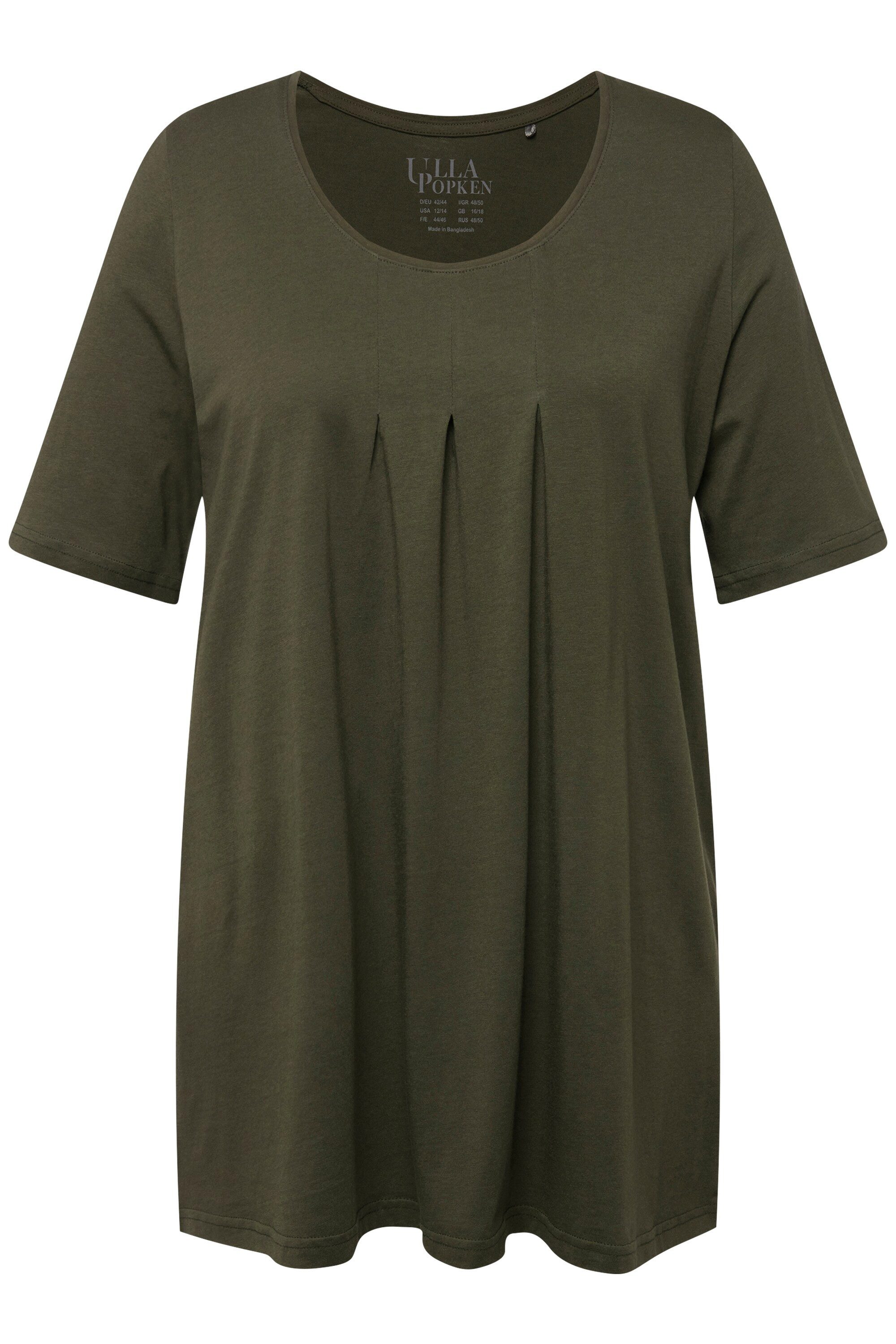 Ulla Popken T-Shirt T-Shirt Zierfalten A-Linie günstig online kaufen