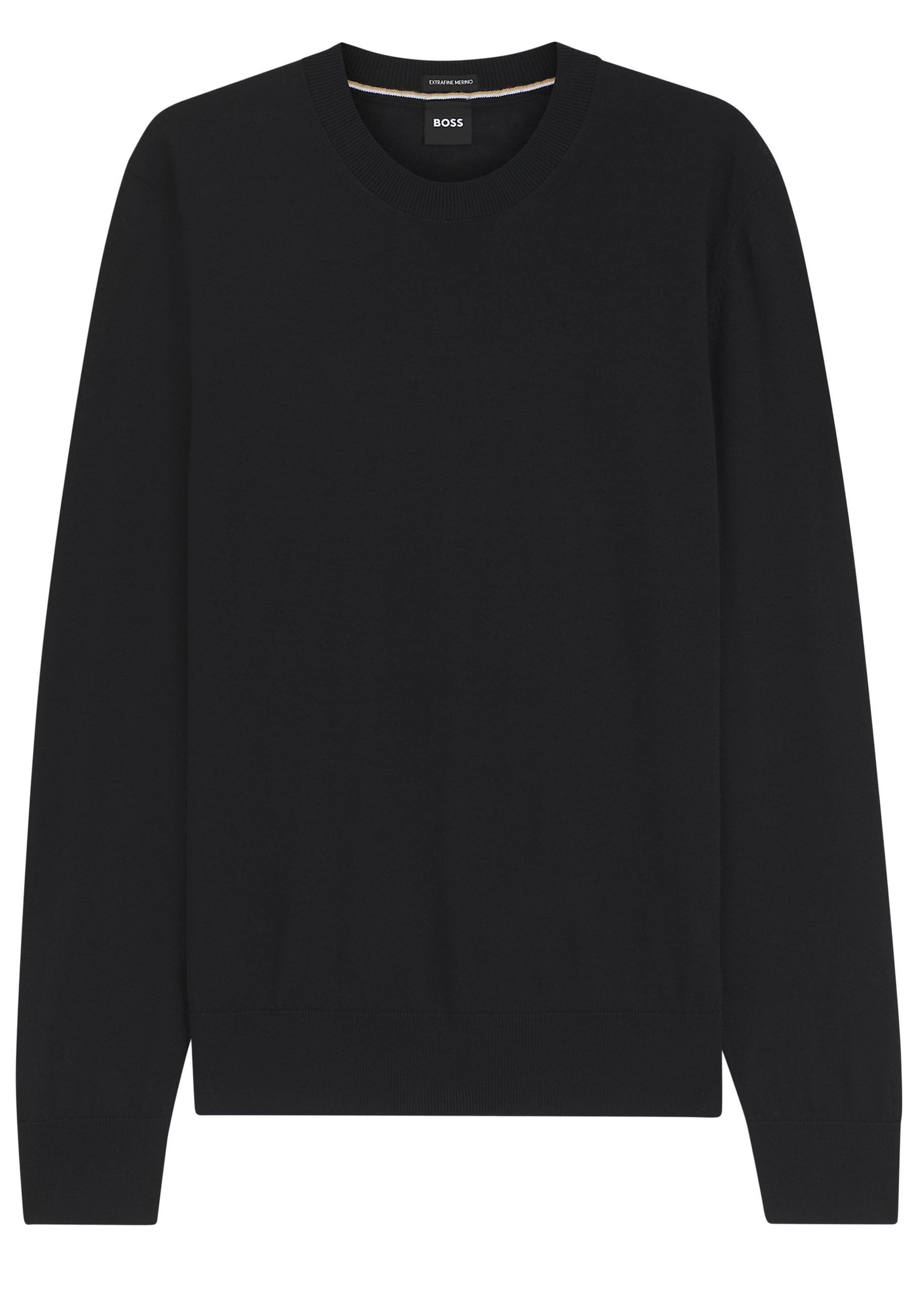 BOSS Strickpullover Leno aus Schurwolle (1-tlg)