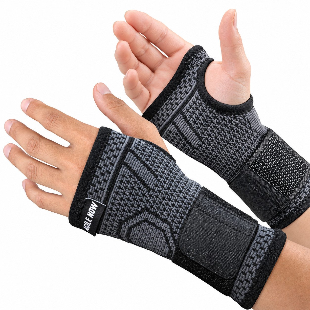 AGILE NOW Handgelenkbandage Basic, leichte Unterstützung bei Sport oder Alltag (Ideal für Sport & Alltag, Angenehm zu tragen, hautfreundlich & langlebig), Atmungsaktives & weiches Material, Handgelenk Bandage