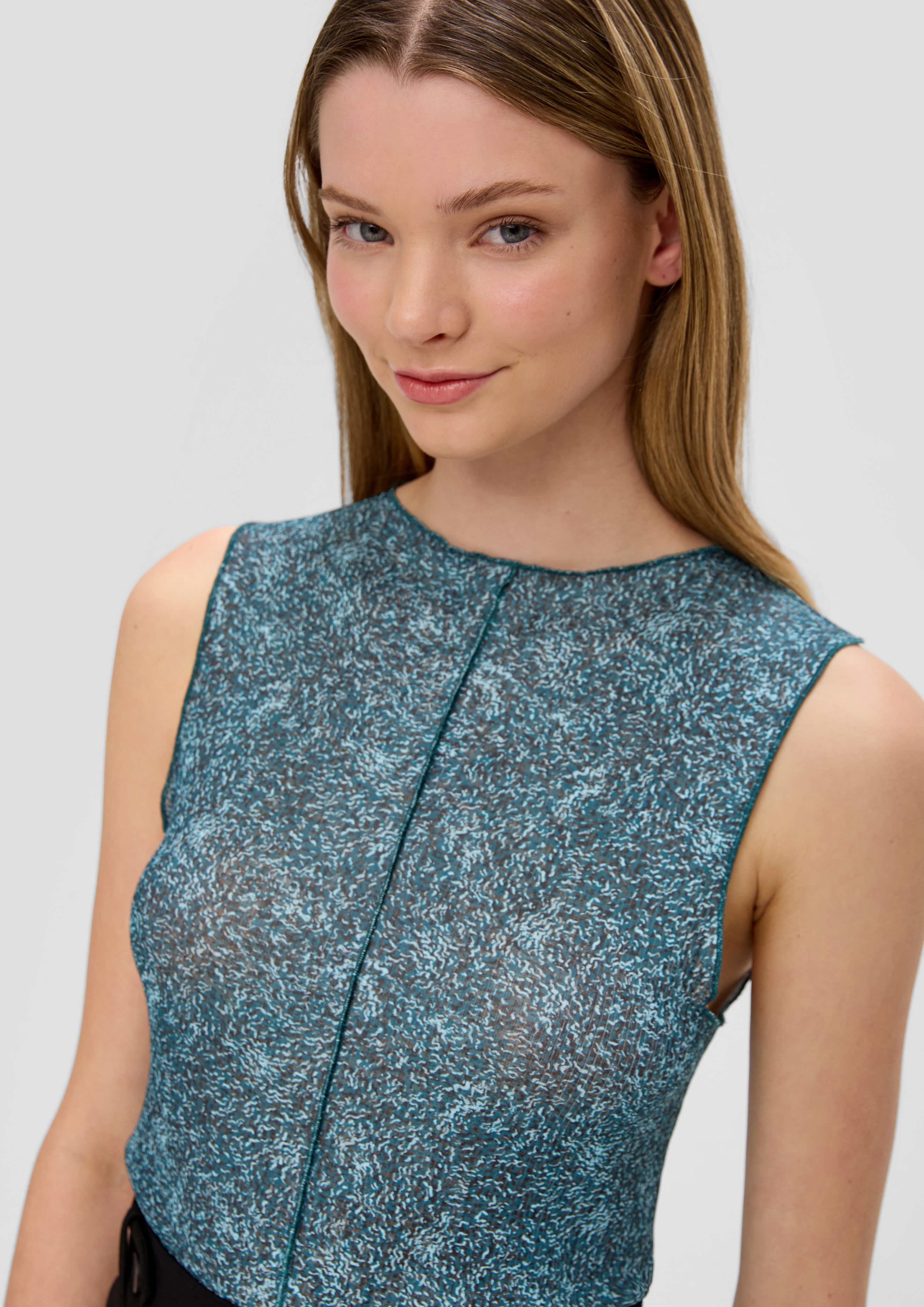 QS Shirttop Semitransparentes Top aus Mesh günstig online kaufen