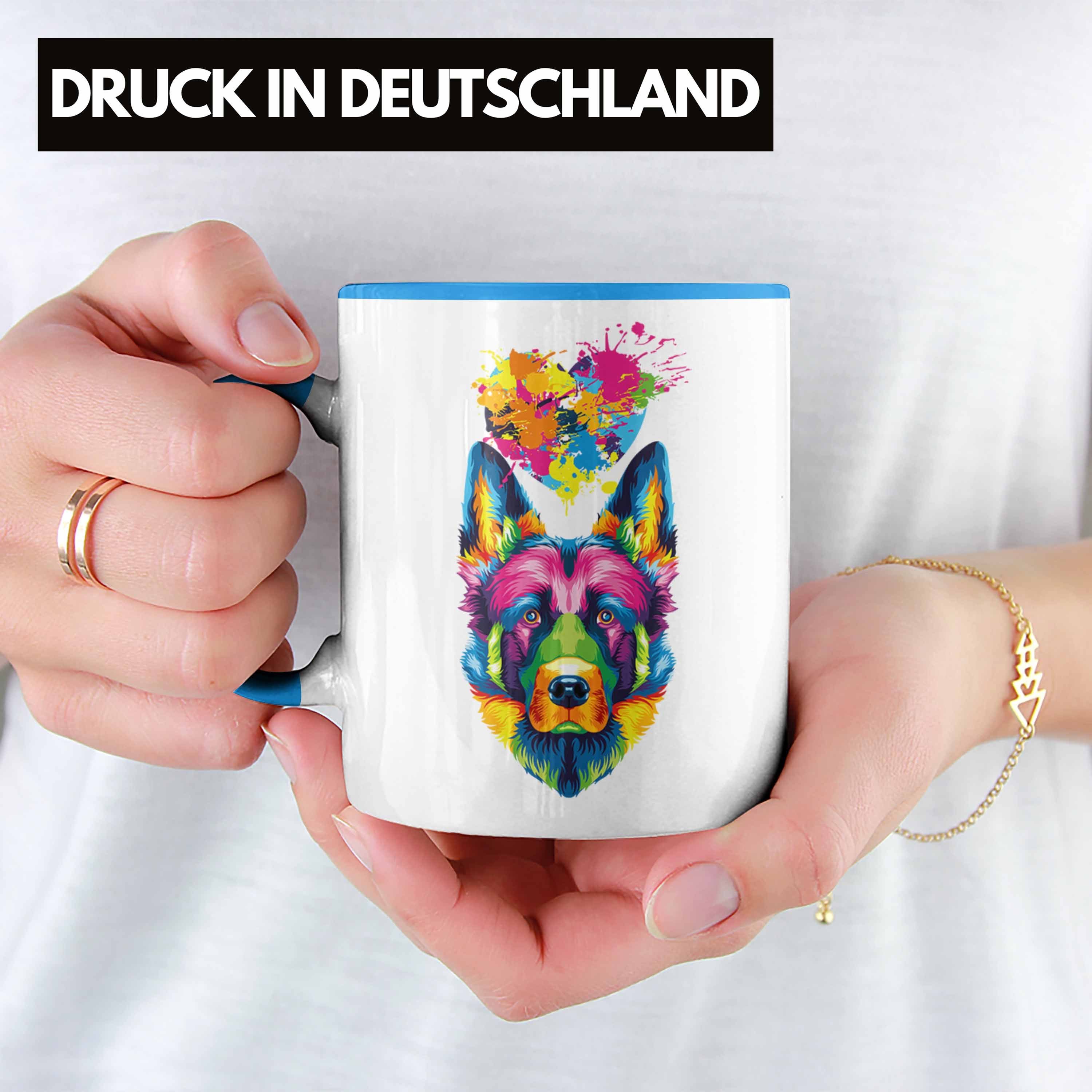 Tasse Spruch Farbe Blau Tasse Trendation Herz Geschenk Geschen Besitzer Schäferhund Lustiger