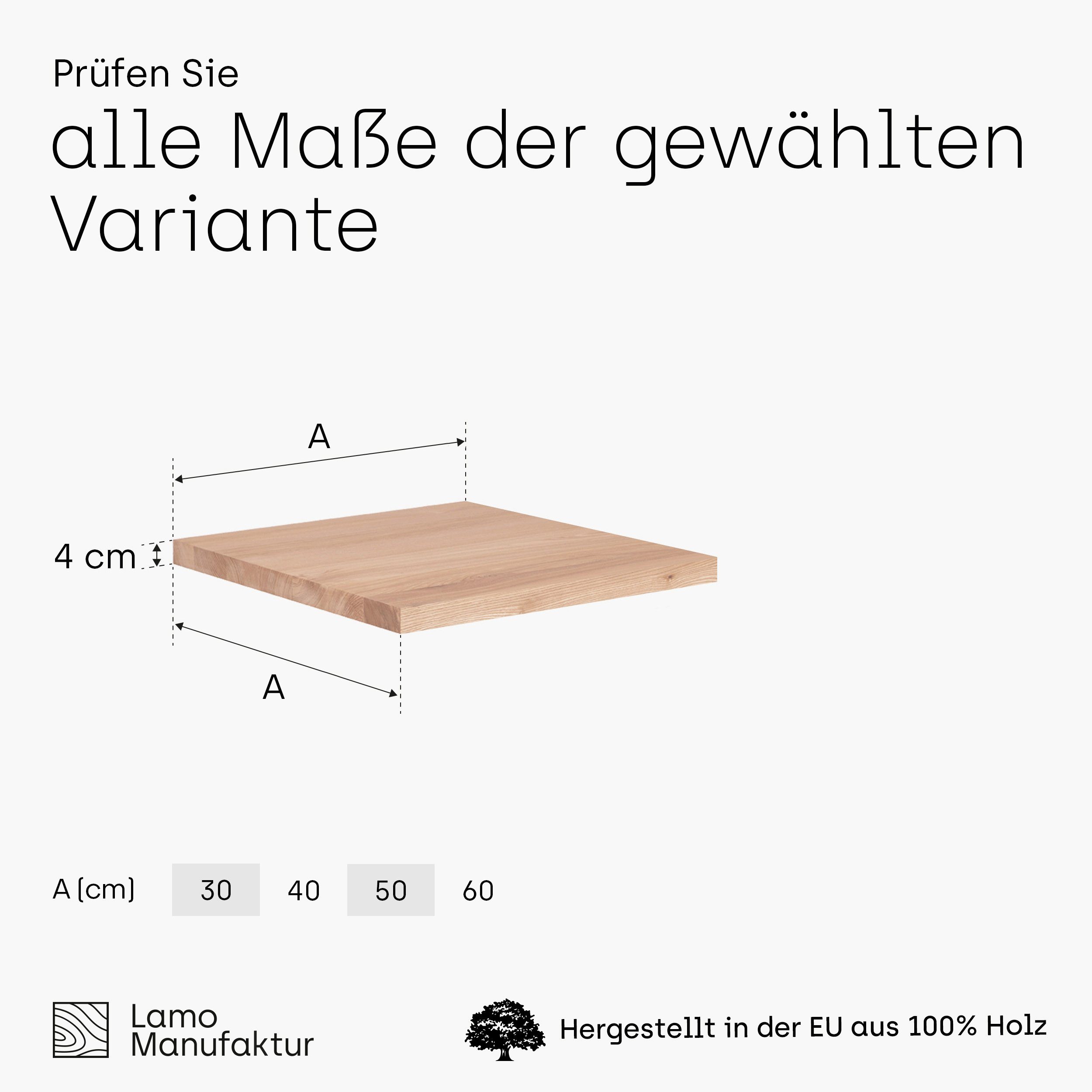 Esstischtischplatte), Roh Massivholzplatte 40mm LHB Manufaktur (Bürotisch, LAMO starke Esstischplatte