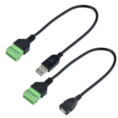 euroharry 30cm USB 2.0 Stecker+Buchse auf 5 Pin block Anschluss Adapter USB-Kabel, (30 cm)