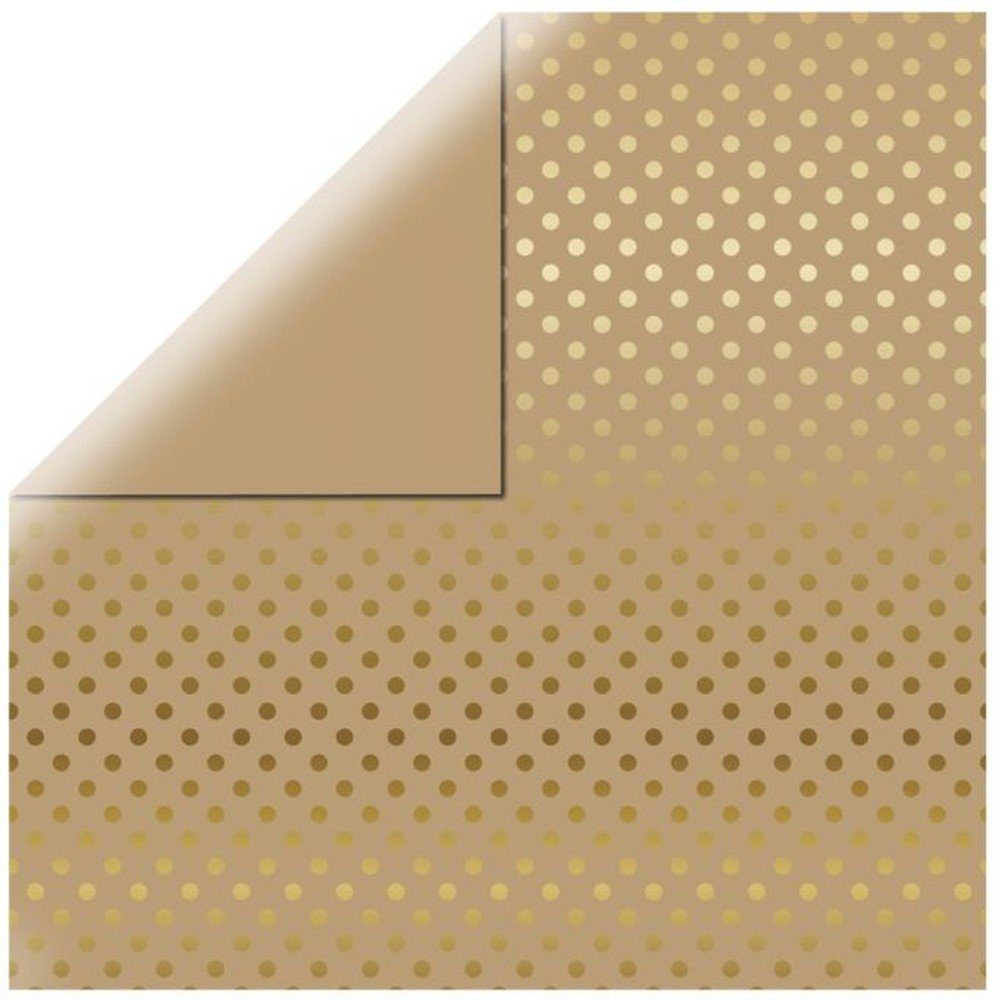 Foil Scrapbookingpap. Dots Bastelkartonpapier Gold Rayher 50119521