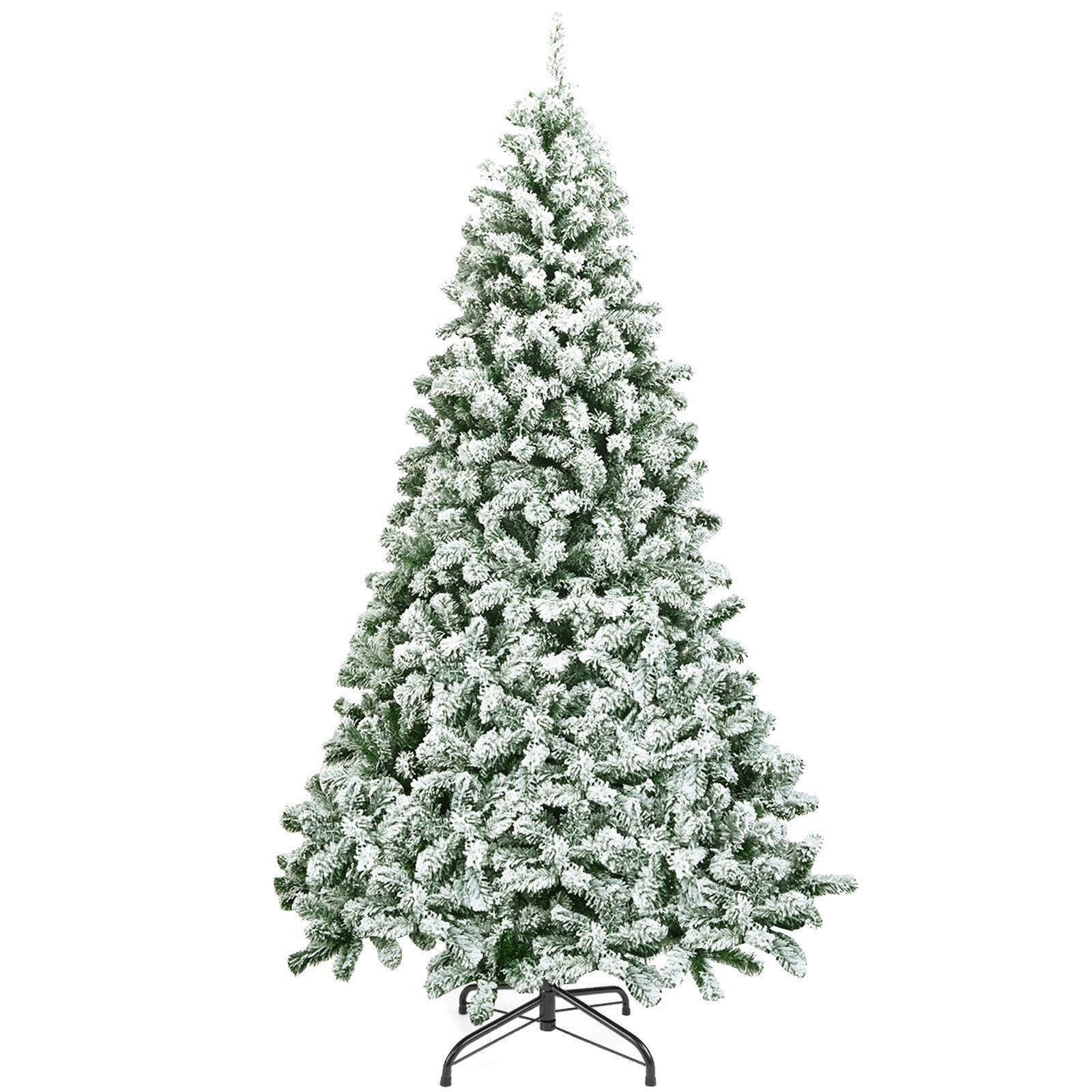 COSTWAY Künstlicher Weihnachtsbaum Tannenbaum Christbaum, mit 1300+ PVC Schnee Nadeln, 225cm