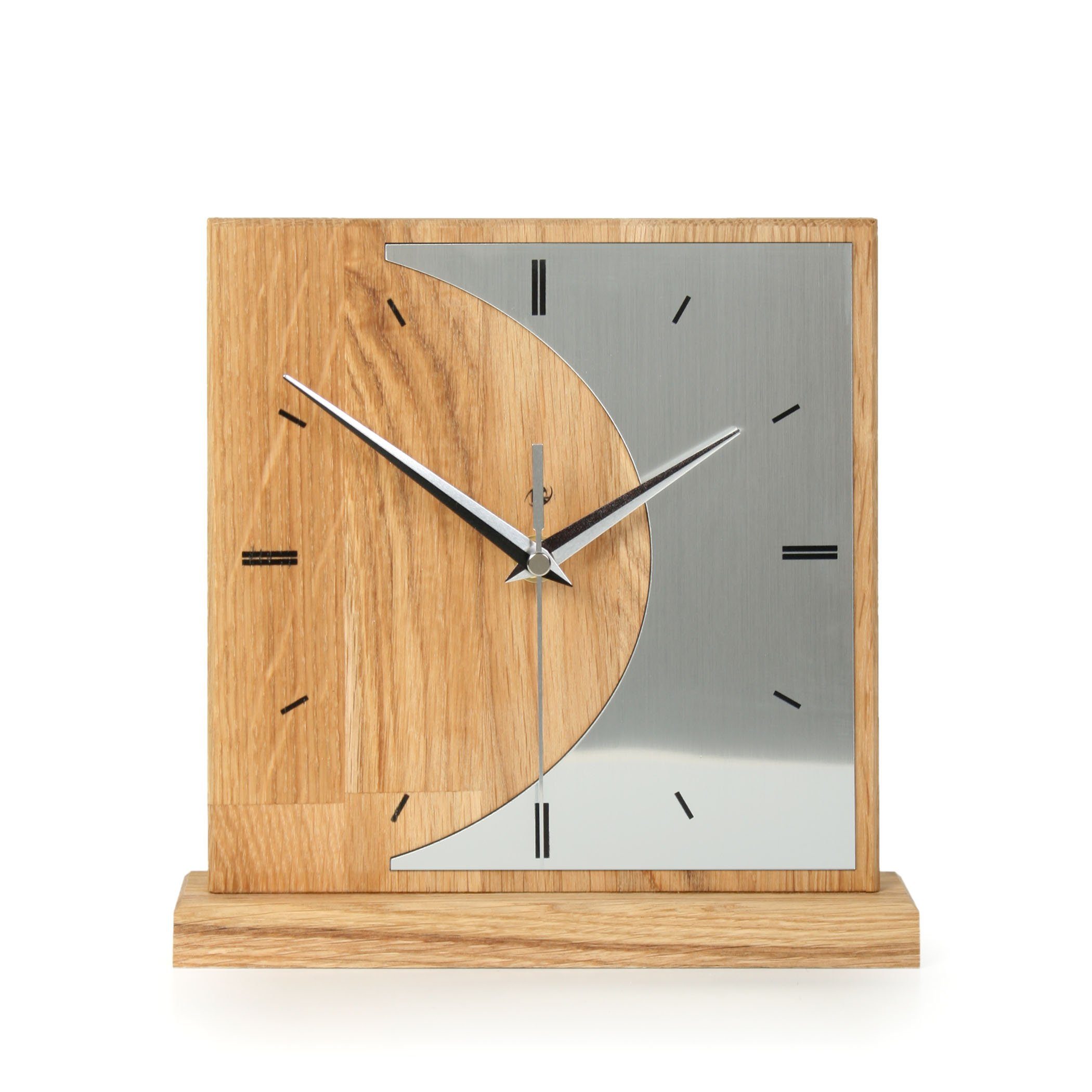 Kreative Feder Standuhr Designer-STANDUHR „Silvermoon“ aus Massivholz, ohne günstig online kaufen