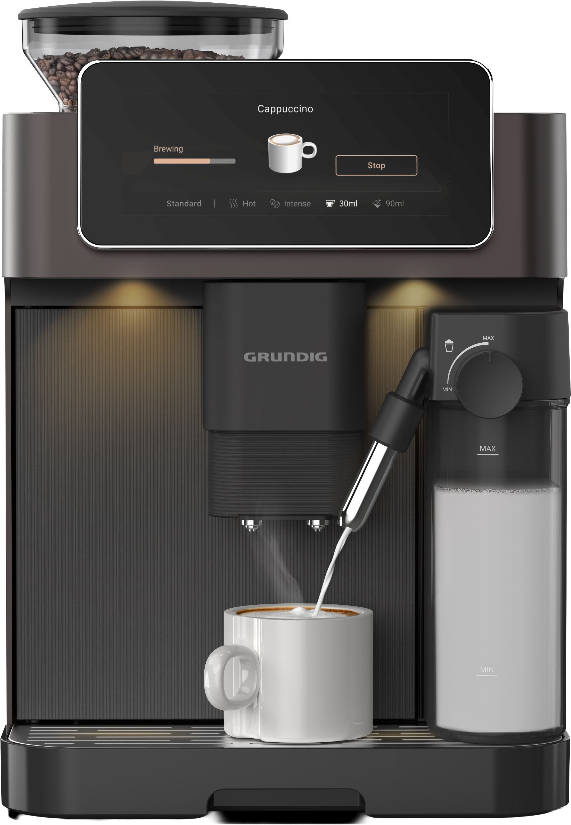 Grundig Kaffeevollautomat KVA 9230, Premium Kaffeevollautomat mit App, 50+ Getränke & CreamyPro™