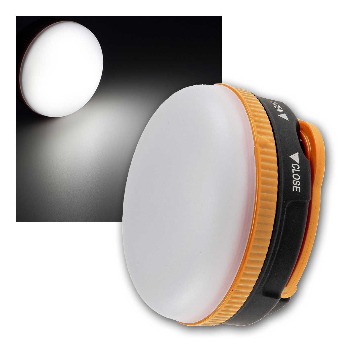 ChiliTec LED Laterne Mini Campingleuchte mit Batteriebetrieb IP44 dimmb, neutralweiß