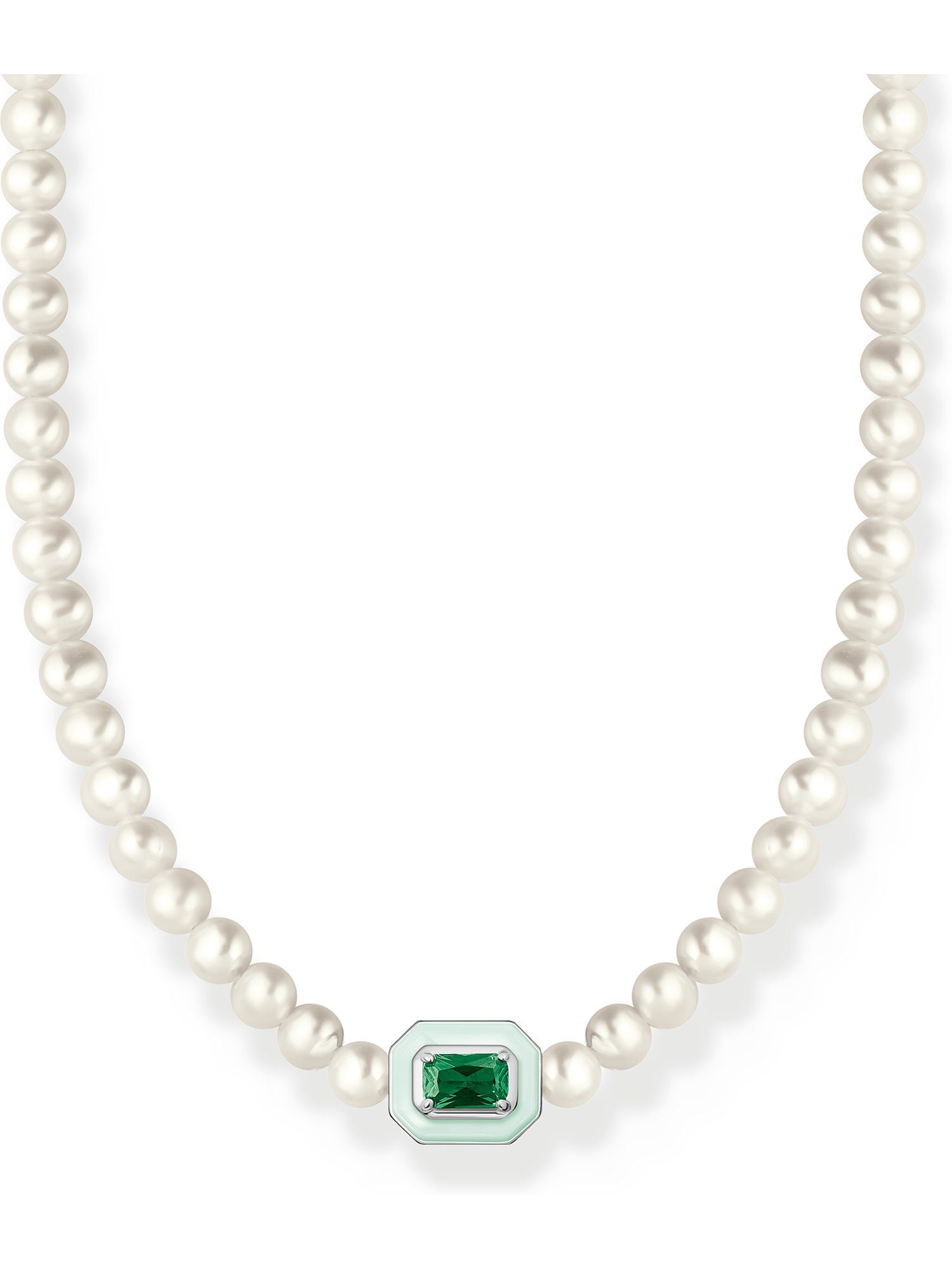 THOMAS SABO Silberkette Thomas Sabo Damen-Kette 925er Silber Glasstein, Charming