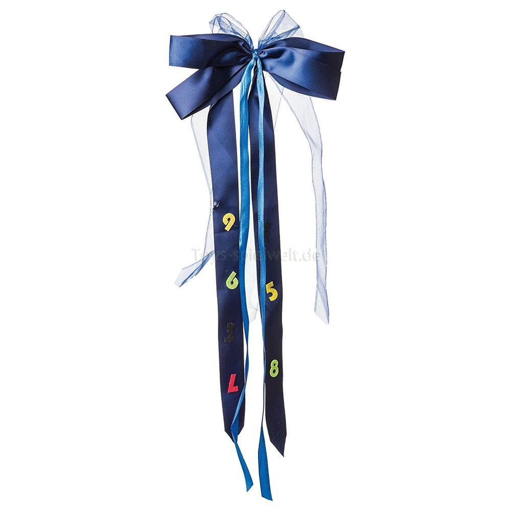 Nestler Geschenkband Schultütenschleife mit Buchstaben, Blau | Geschenkpapier