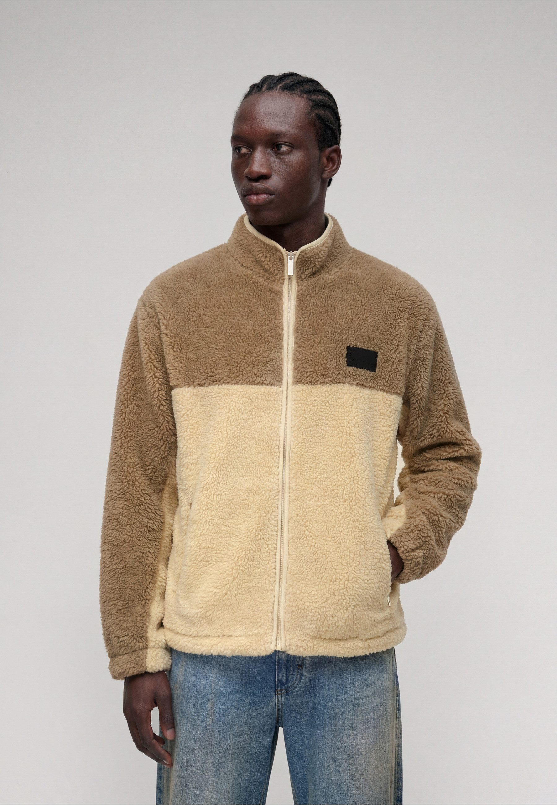 Karl Kani Winterjacke Karl Kani Signature Rubber Patch Teddy Zip Jacket (1-St)