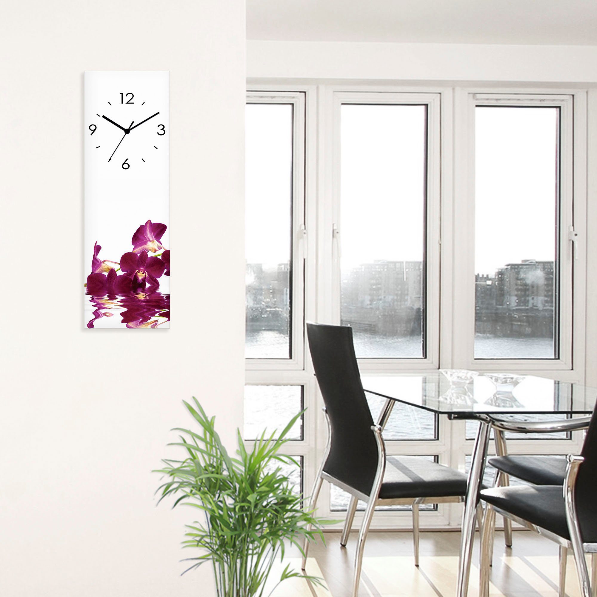 Artland Wanduhr Phalaenopsis Orchidee (wahlweise mit Quarz- oder Funkuhrwerk, lautlos ohne Tickgeräusche)