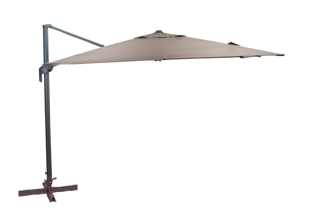 Garden Impressions Ampelschirm Hawaii Mono taupe 270 x 270 cm Sonnenschirm Balkonschirm, LxB: 270,00x270,00 cm, inkl. Plattenständer, drehbar / kippbar / inkl. Kreuzfußständer