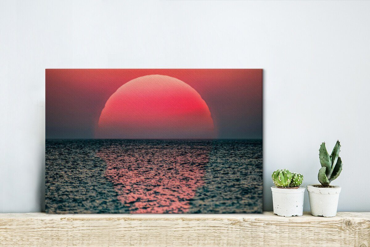 Meer, Wanddeko, Leinwandbilder, Sonnenuntergang Leinwandbild OneMillionCanvasses® 30x20 St), (1 Wandbild cm auf Aufhängefertig, dem