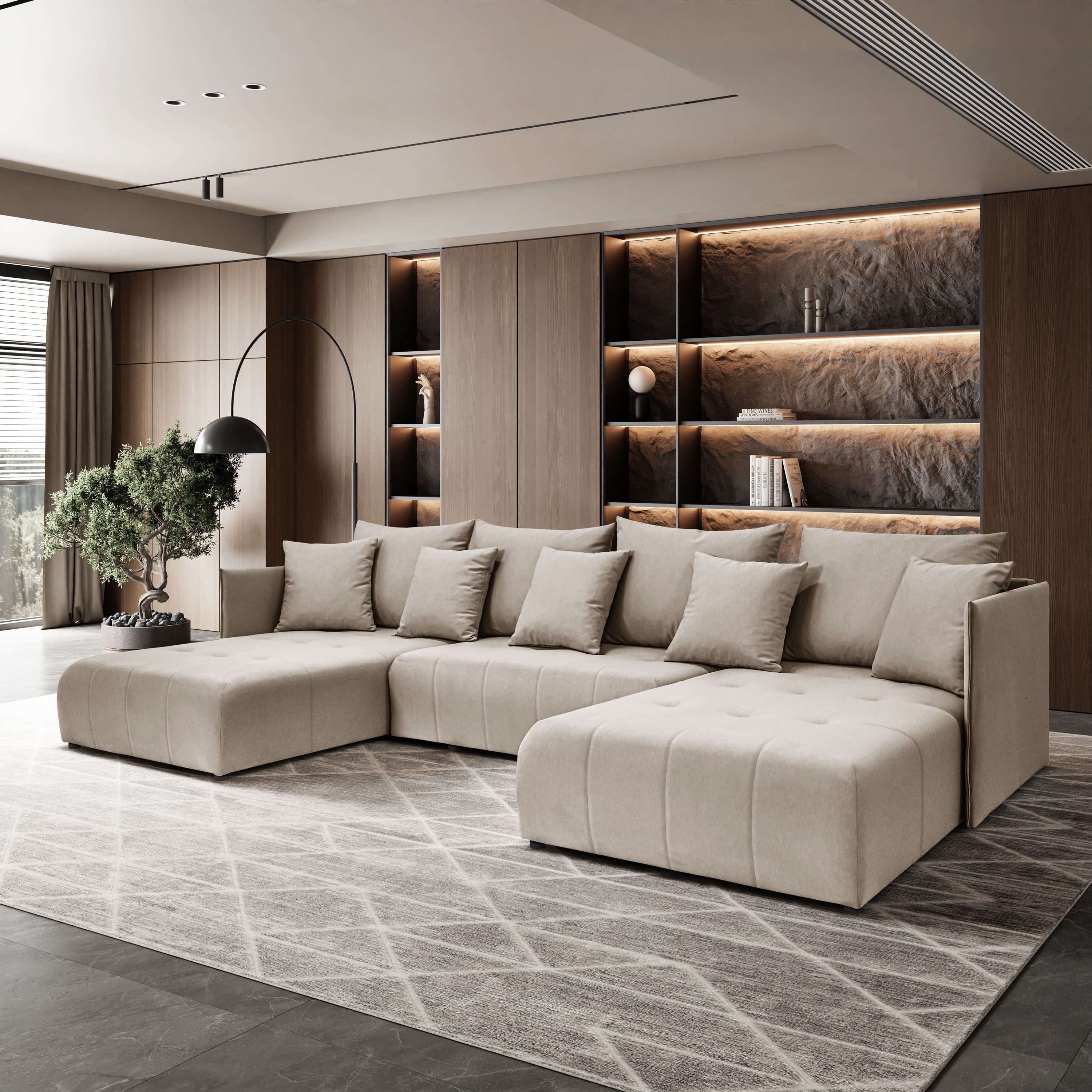 Kaiser Möbel Ecksofa Sofa U form, Couch U form Hannover U stoff Castel