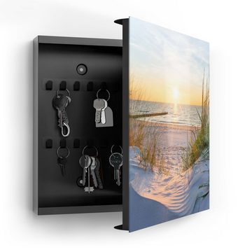 DEQORI Schlüsselkasten 'Abendsonne an der Ostsee', Glas Schlüsselbox modern magnetisch beschreibbar