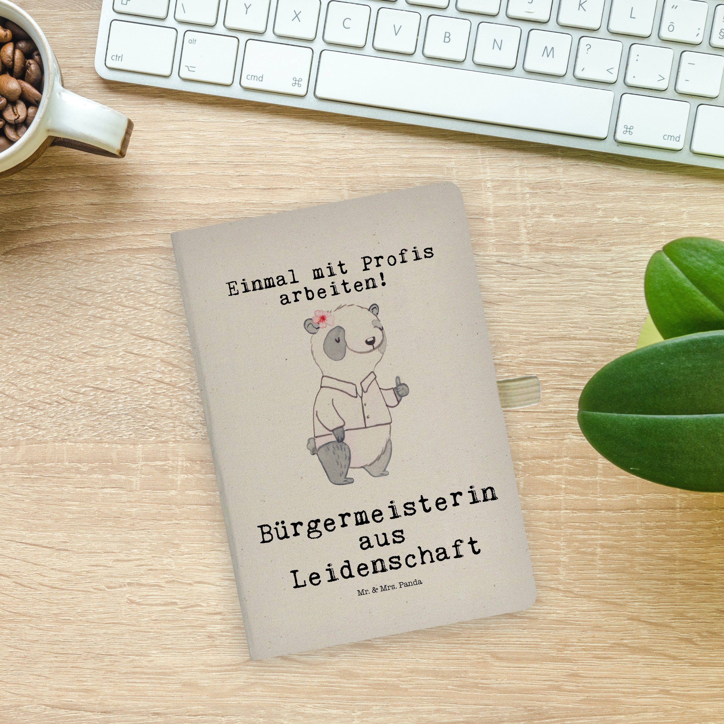 Notizbuch - & Mr. Leidenschaft & Geschenk, Transparent aus Panda Homeoffice - Mrs. Mr. Panda Bürgermeisterin Mrs.