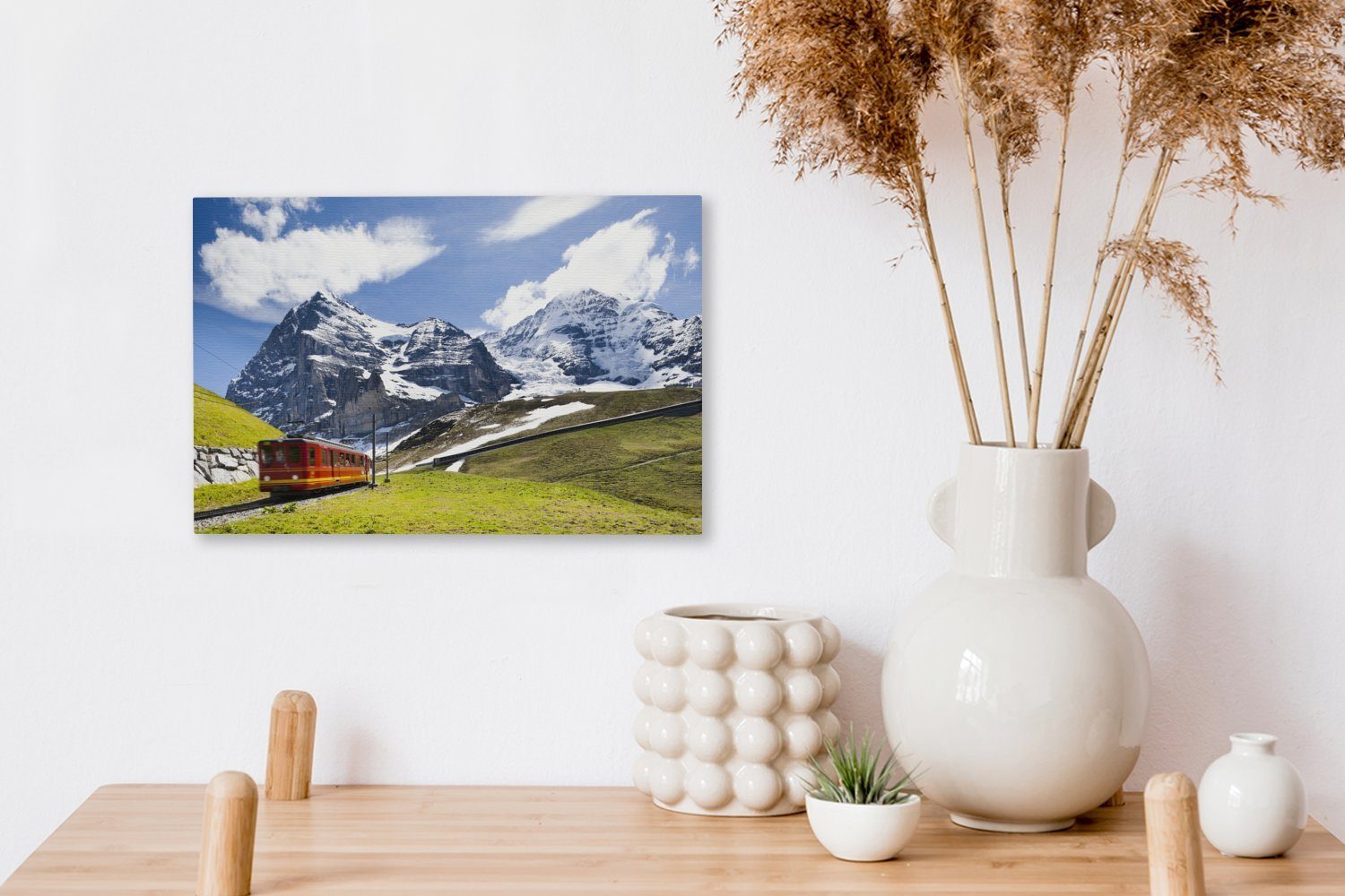 in Schweizer Leinwandbild Aufhängefertig, St), 30x20 Wanddeko, Landschaft, cm einer Wandbild Leinwandbilder, OneMillionCanvasses® (1 Berg