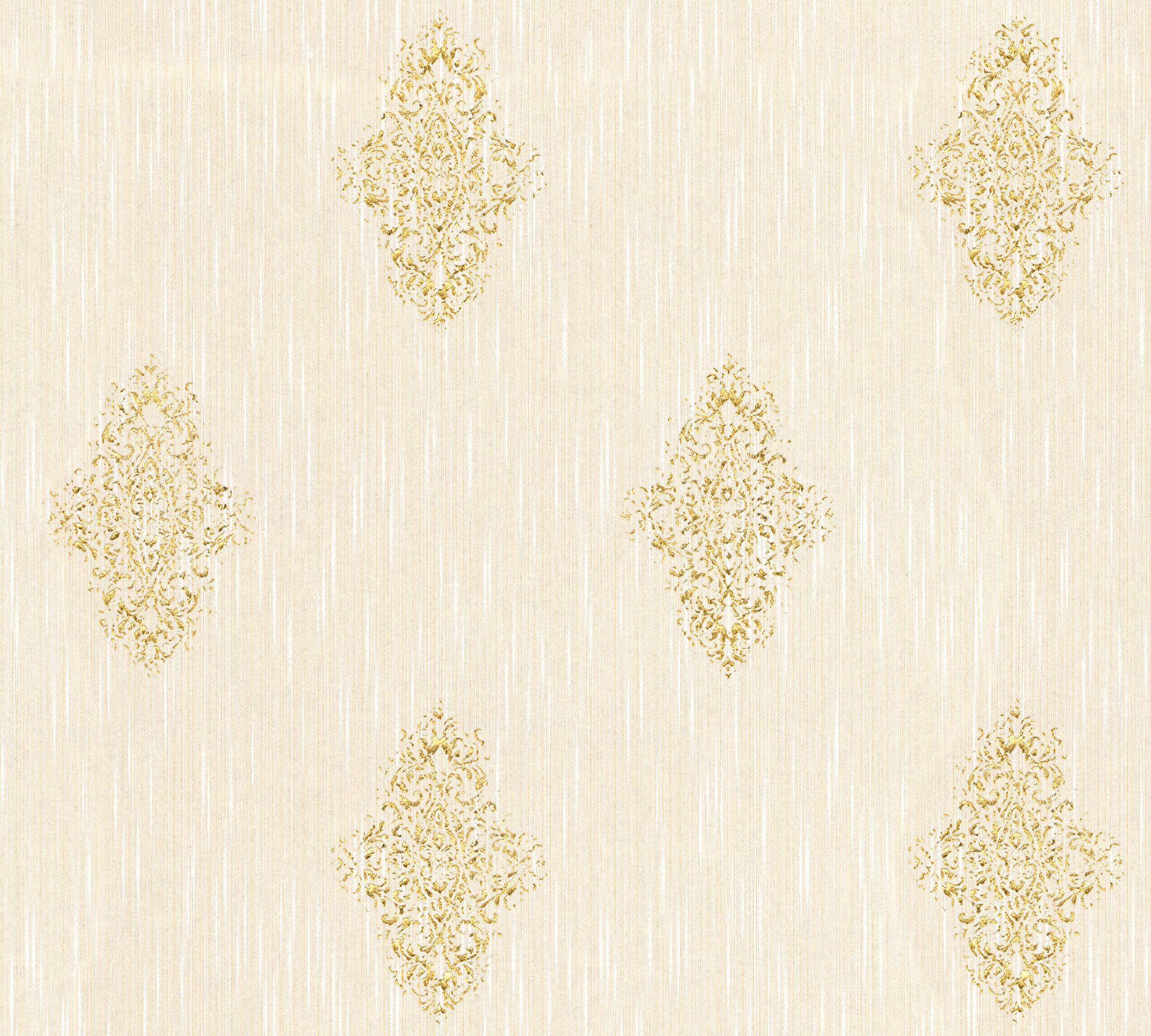 Architects Paper Textiltapete Luxury wallpaper, leicht strukturiert, Barock, gemustert, ornamental, Textil Tapete Barock Metallic Effekt Tapeten Wohnzimmer Schlafzimmer