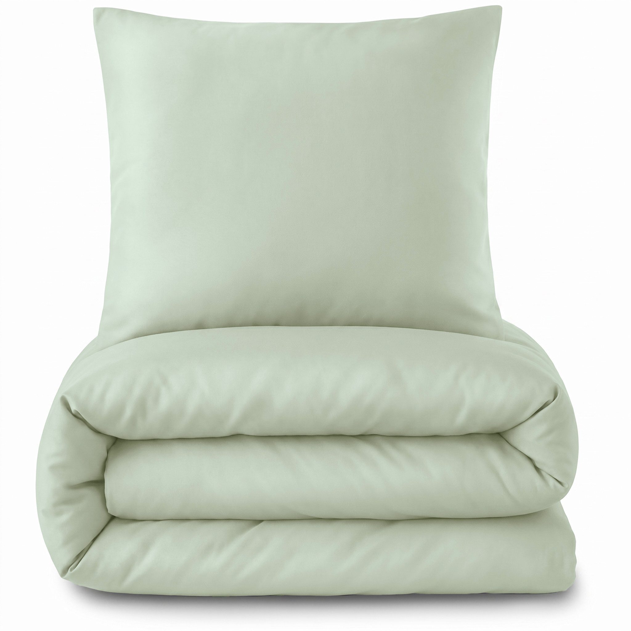Laynenburg Bettwäsche Mako-Satin aus 100% Baumwolle in 135x200 oder 155x220 cm, kühlende, atmungsaktive Sommer-Bettwäsche mit Reißverschluss