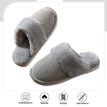 Daisred Winter Baumwolle Pantoffeln Plüsch Slippers Flache Wärme Hausschuh warm