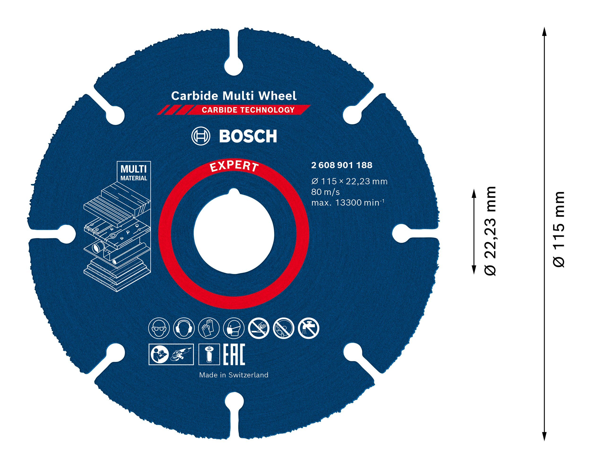 BOSCH Expert x 1 mm, 115 Trennscheibe x Carbide Ø Wheel, 115 22,23 Multi mm