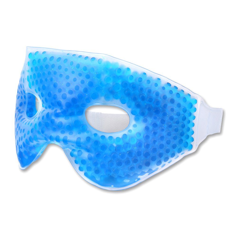 Kühlpad Schramm® Kühlmaske mit Gel Perlen Kühlbrille Augenmaske Gelmaske Schlafmaske Entspannungsmaske Gelbrille Migräne Maske Brille Augengelmaske gegen Augenringe Entspannungsmaske