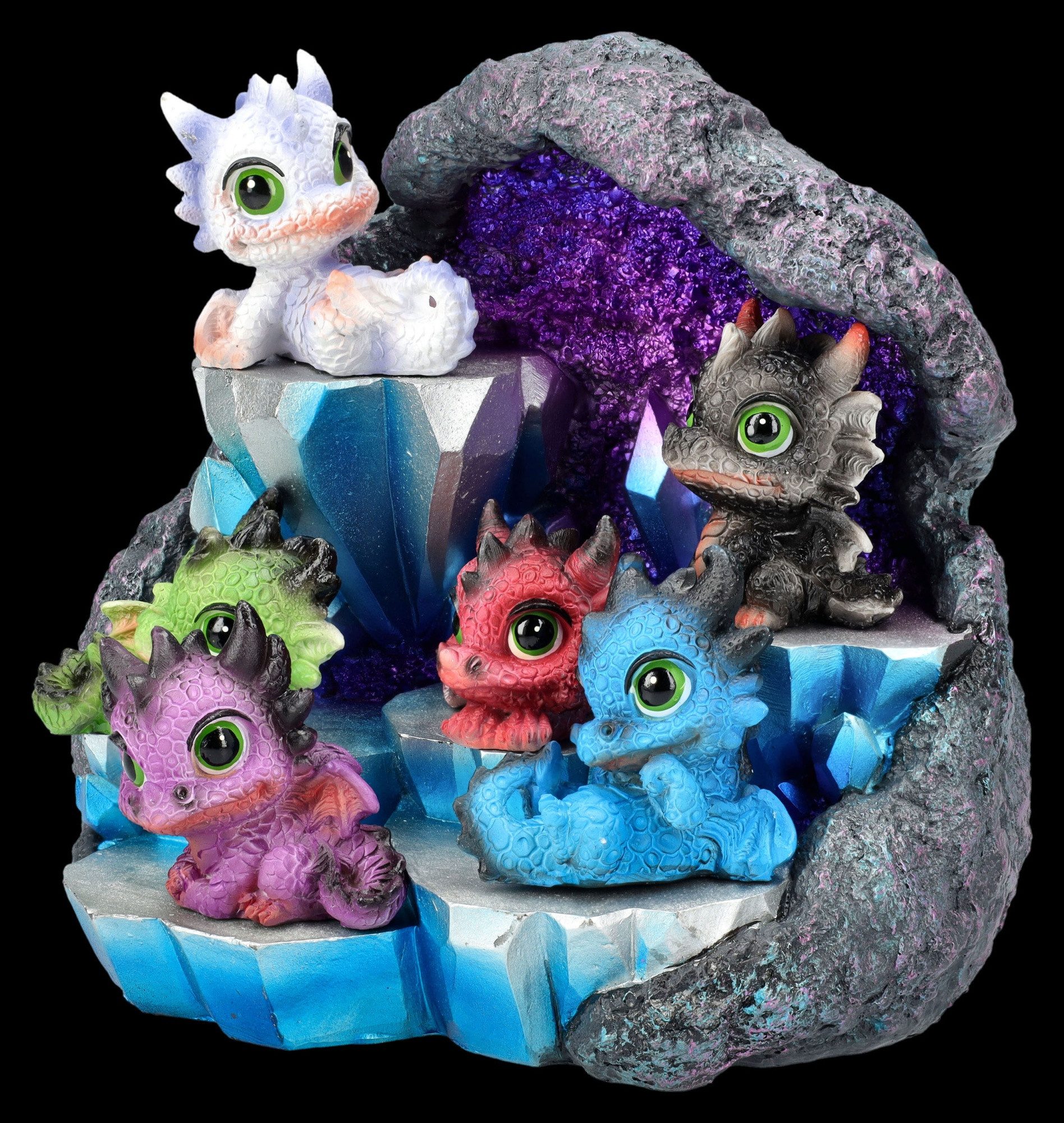 Figuren Shop GmbH Fantasy-Figur Drachenfiguren - Freche Babys mit Display - Fantasy Drache Dekofigur