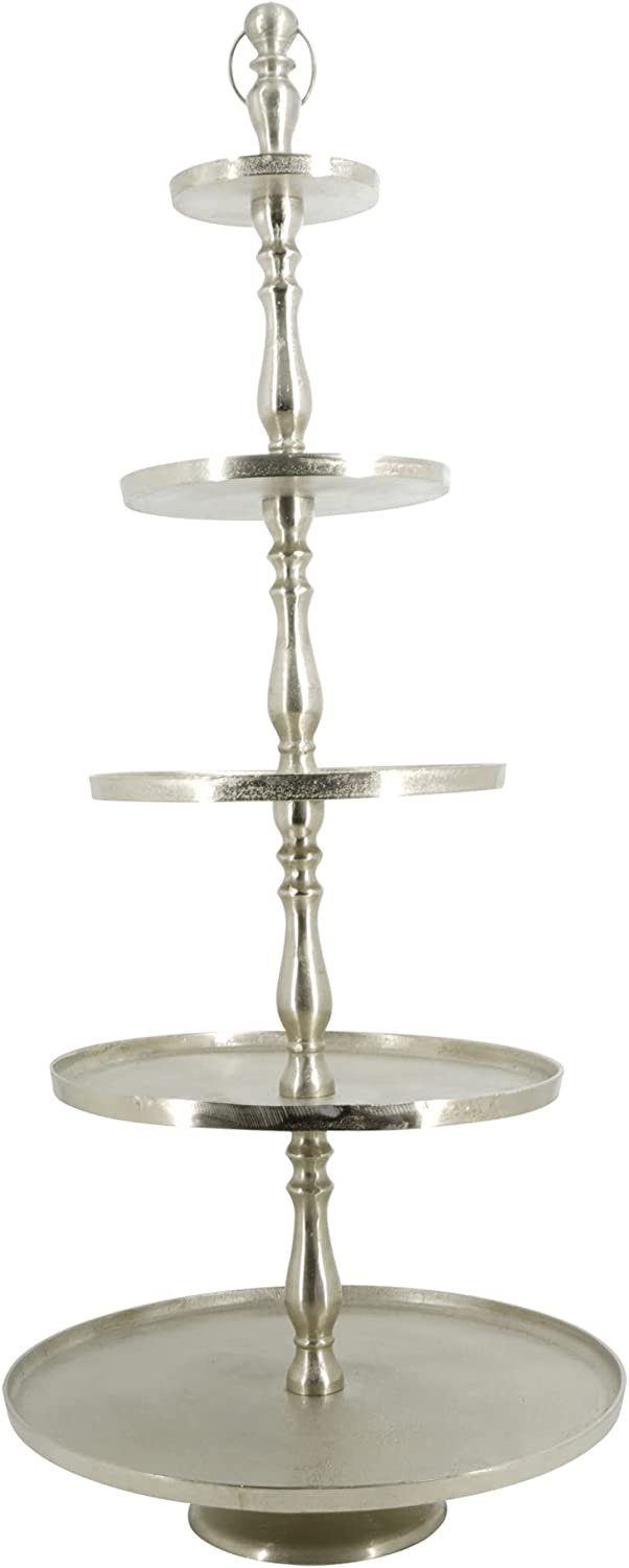 Lesli Living Dekoetagere Etagere Brush 140cm Aluminium gebürstet Silber 5-l günstig online kaufen