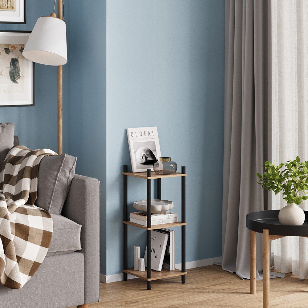 Vicco Eckregal Bivio, Goldkraft Eiche/Anthrazit, 30 x 72 cm 3 Ablageflächen, 1-tlg.