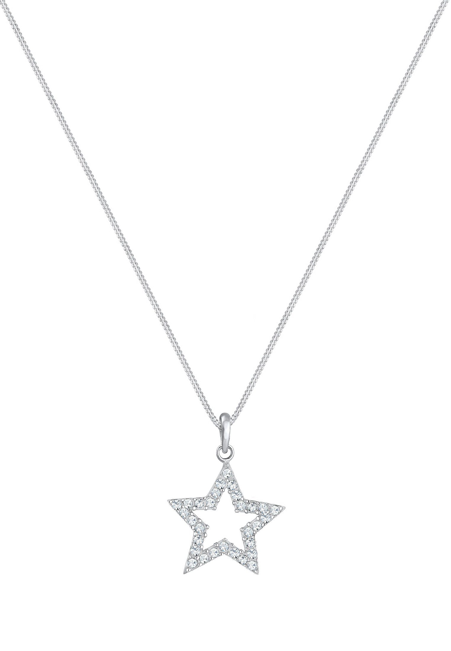 Elli Kette mit Anhänger Stern Astro 925 Silber, mit Kristallen von Swarovski®, Sterne