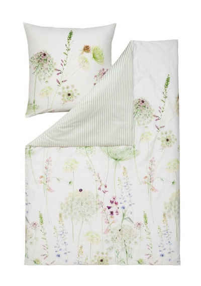 Bettwäsche Estella Mako-Satin Bettwäsche 200x220 Meadow Blumenwiese Sommer Wende, Estella, Mako-Satin, 3 teilig