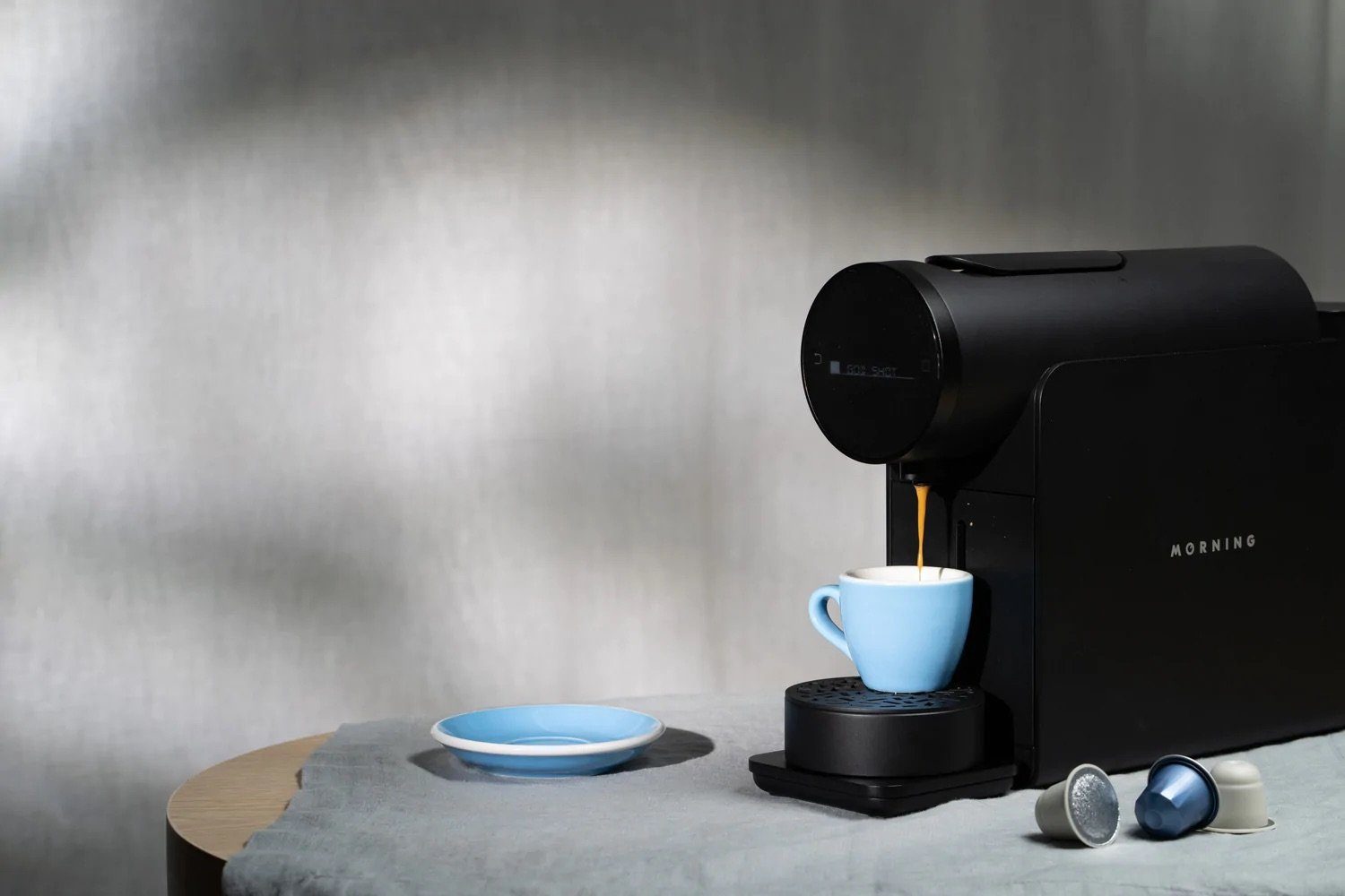 Morning Kapselmaschine Drink Morning, App Waage, + - Gratis-Kaffeekapseln inkl. int. Schwarz