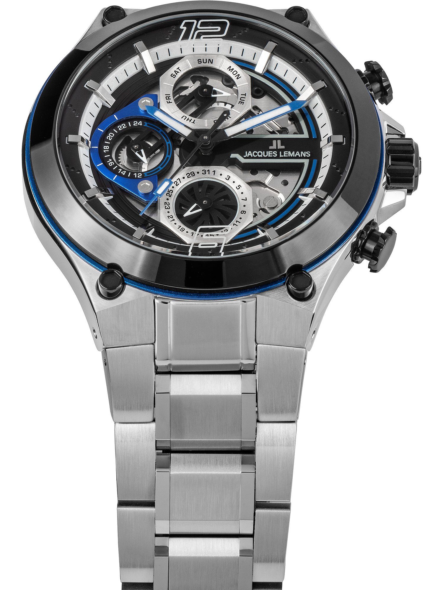 Jacques Lemans Chronograph Jacques Lemans Herren-Uhren Analog Quarz, Klassikuhr