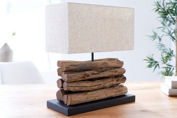 riess-ambiente Tischleuchte PERIFERE 40cm beige / natur, ohne Leuchtmittel, Wohnzimmer · Massivholz · Leinen · Maritim