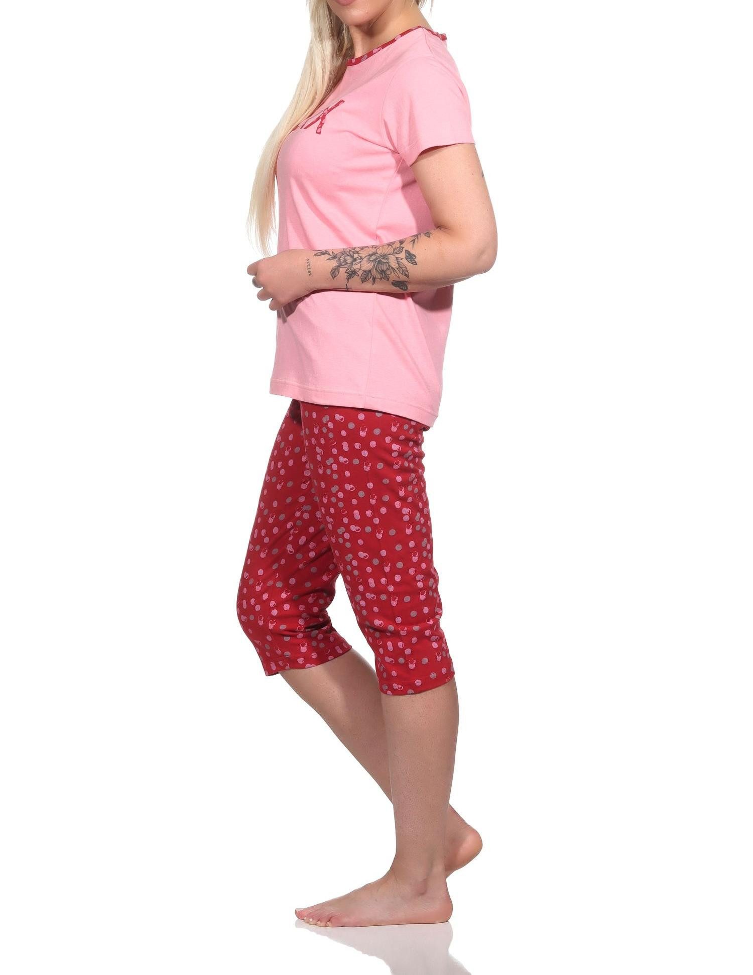 Normann Pyjama Damen Capri Pyjama, Schlafanzug "RELAX" - 122 204 10 757