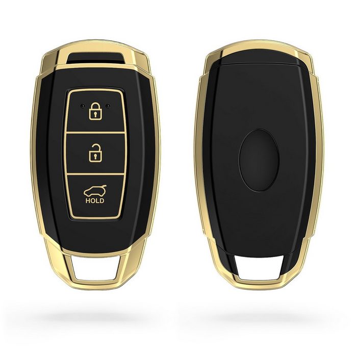 kwmobile Schlüsseltasche Autoschlüssel Hülle für Hyundai 3-Tasten Autoschlüssel Keyless Go Schlüsselhülle Silikon Cover