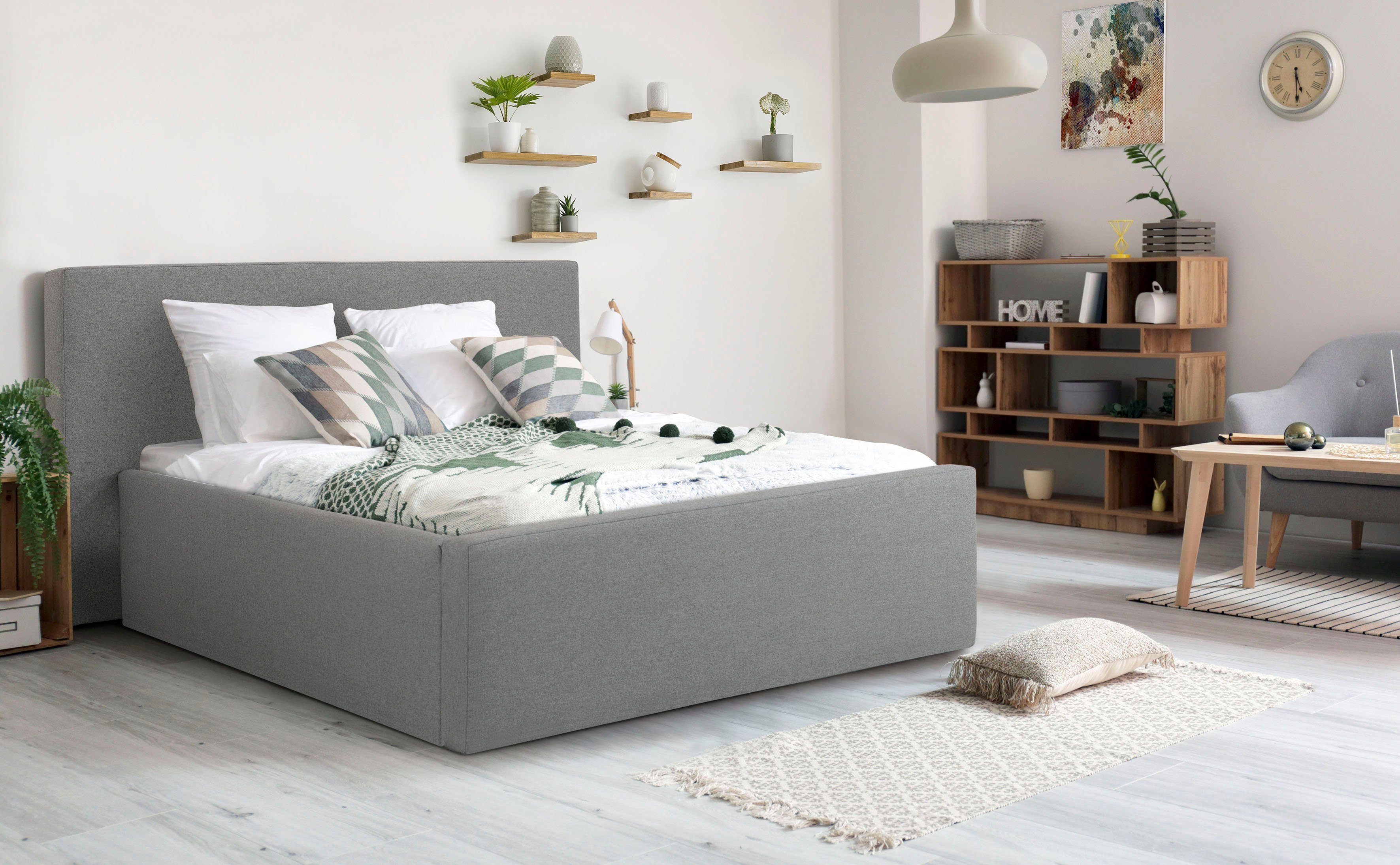 INOSIGN Polsterbett Dalina, geradliniges Kopfteil, in 5 Breiten, auch in 220cm Длина