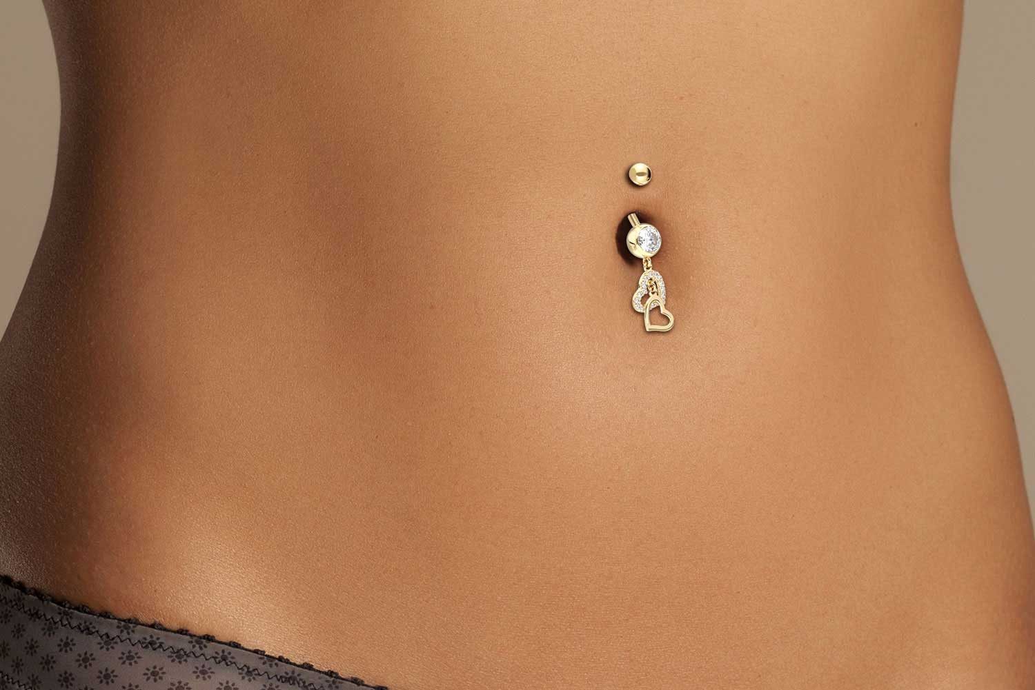 PIERCINGLINE Bauchnabelpiercing 18 Karat Gold Bananabell günstig online kaufen