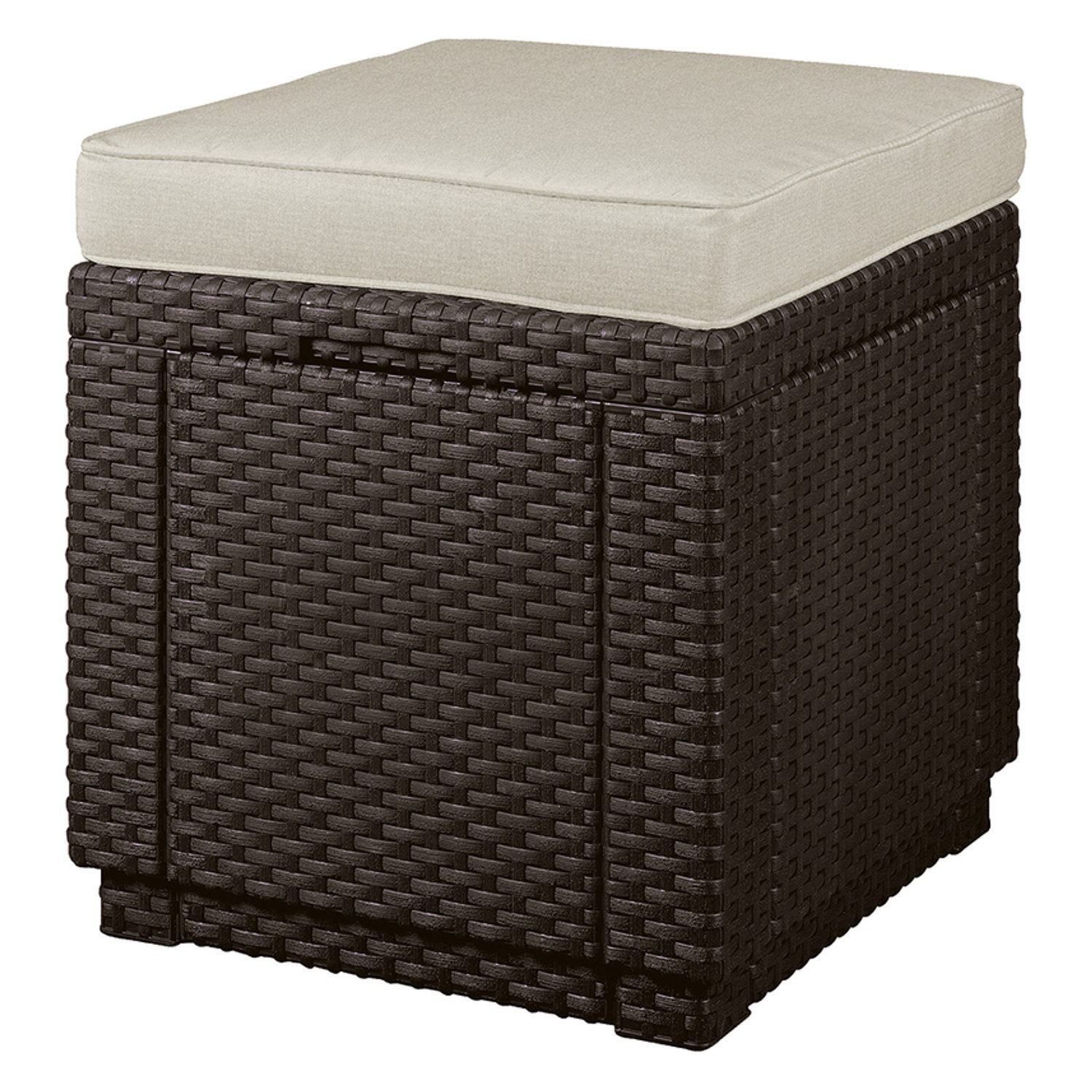 Keter Hocker, Sitz mit Kissen Keter Cube braun