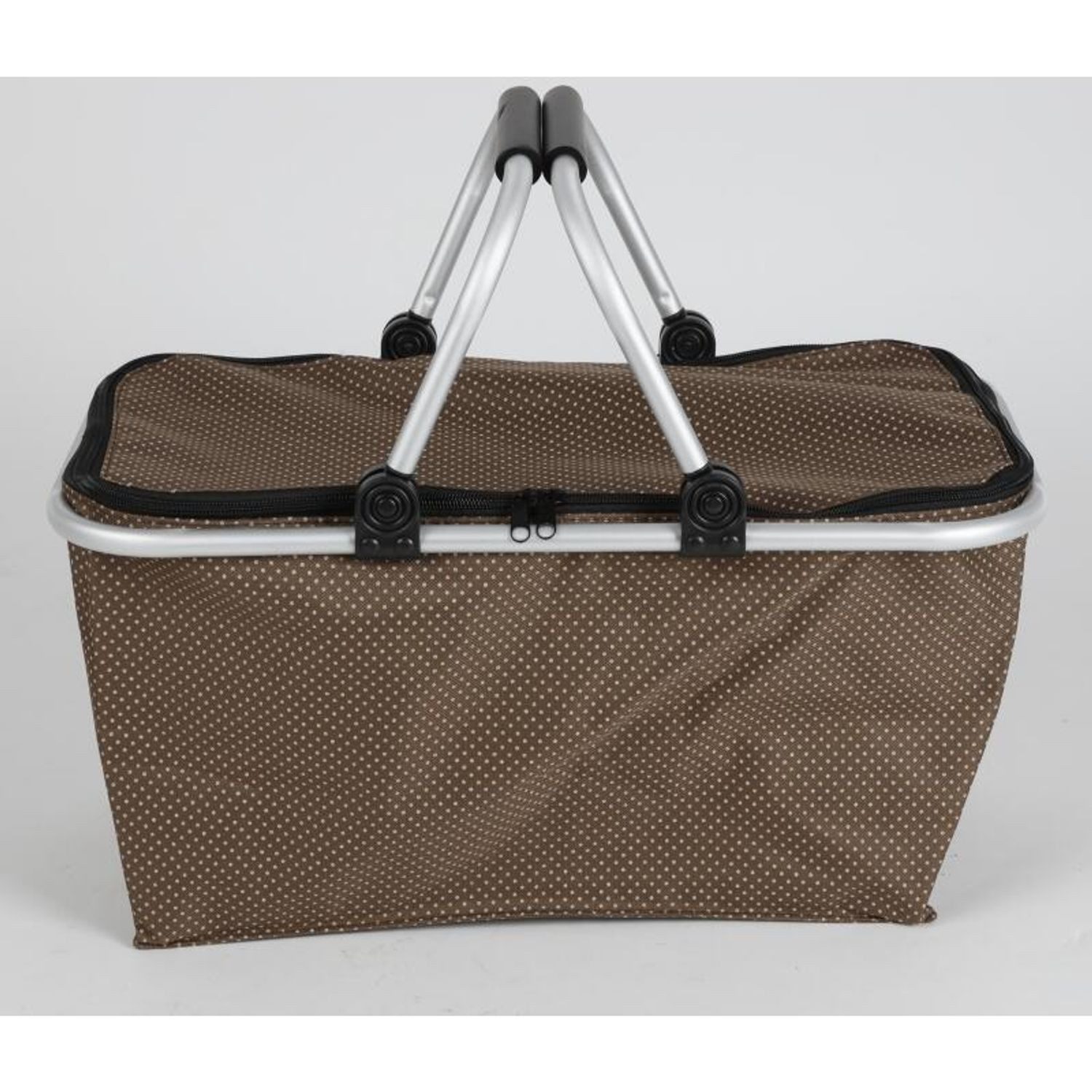 BURI Einkaufskorb 12x Alu-Faltkorb klappbar stabiler Rahmen abwischbarer Polyesterbezug
