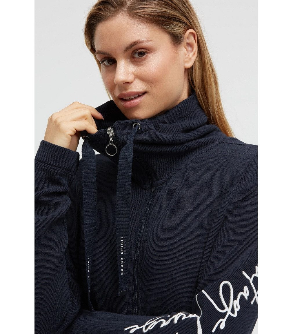 SOCCX Sweatjacke mit hohem Kragen navy blue – Bild 3 von 5