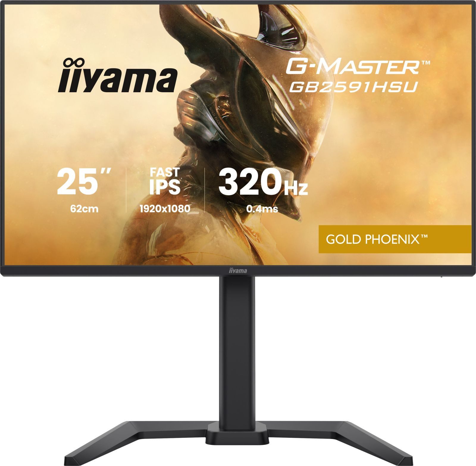 Iiyama 68.6cm (24,5) GB2591HSU-B1 16:9 2xHDMI+DP+2xUSB-C TFT-Monitor (1920 x 1080 px, Full HD, 0,4 ms Reaktionszeit, 320 Hz, Fast IPS, Adaptive-Sync, Lautsprecher, G-SYNC, HDCP, HDR, Höhenverstellbar)