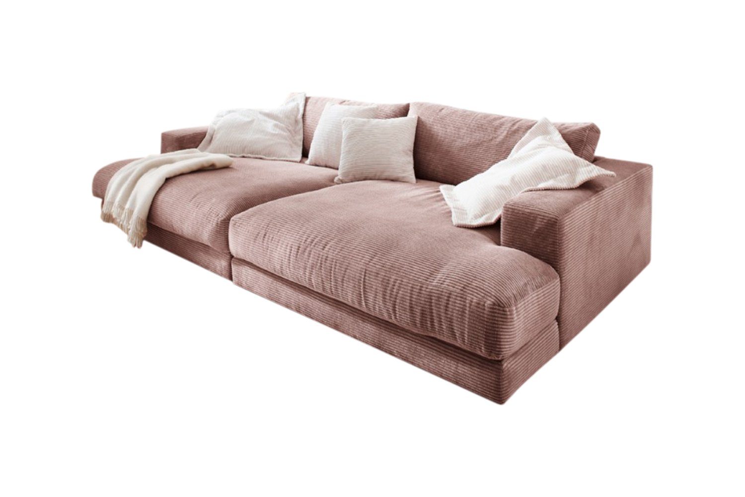KAWOLA Big-Sofa Stoff Sofa Cord MADELINE, Farben od. verschiedene