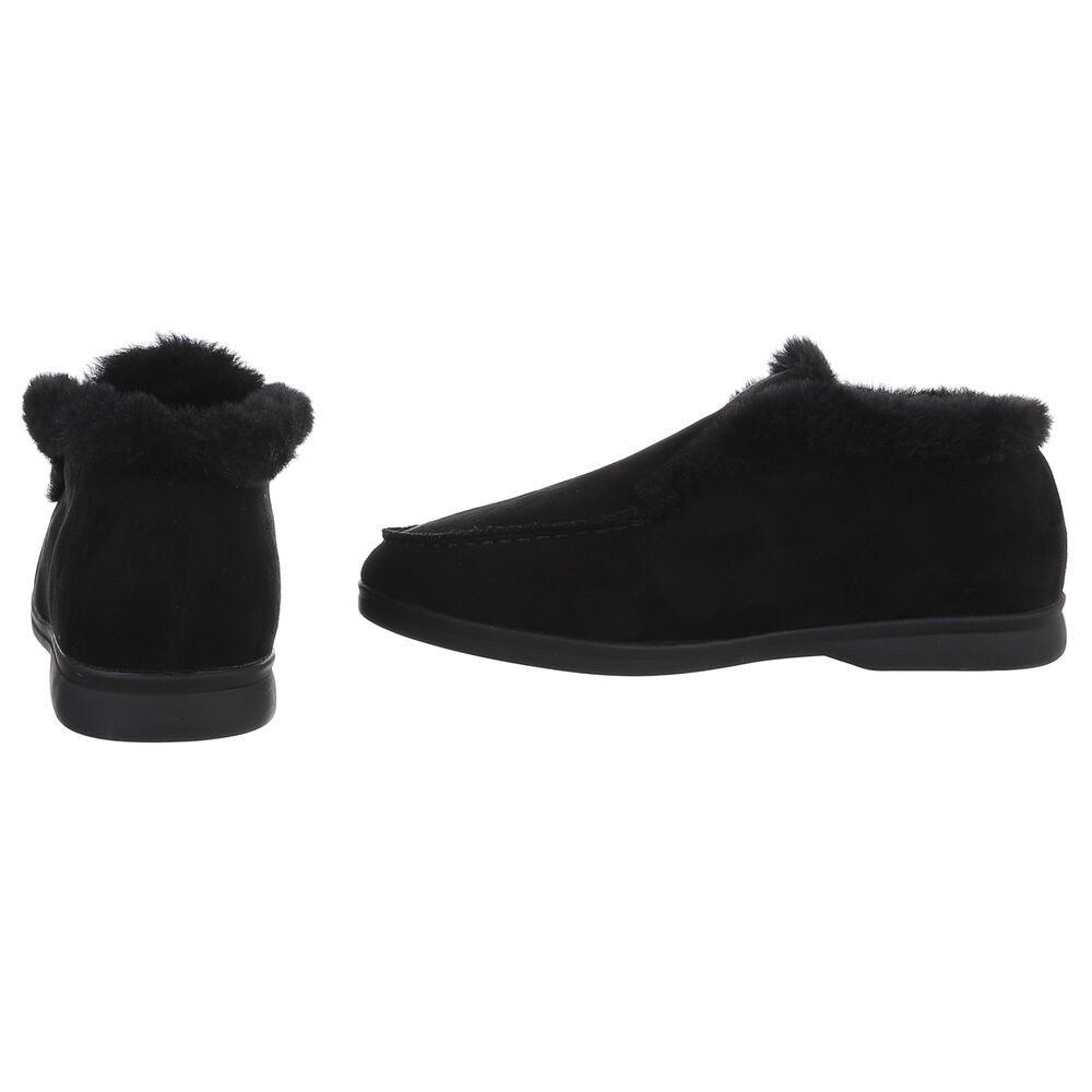 Ital-Design Gemütlicher Damenschuh mit weicher Innenauskleidung Snowboots (90793370) Blockabsatz Mokassins in Schwarz – Bild 5 von 5