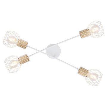 etc-shop Smarte LED-Leuchte, Leuchtmittel inklusive, Kaltweiß, Warmweiß, Neutralweiß, Tageslichtweiß, Farbwechsel, Smart RGB LED Decken Strahler Holz Retro Leuchte DIMMBAR Käfig Spot