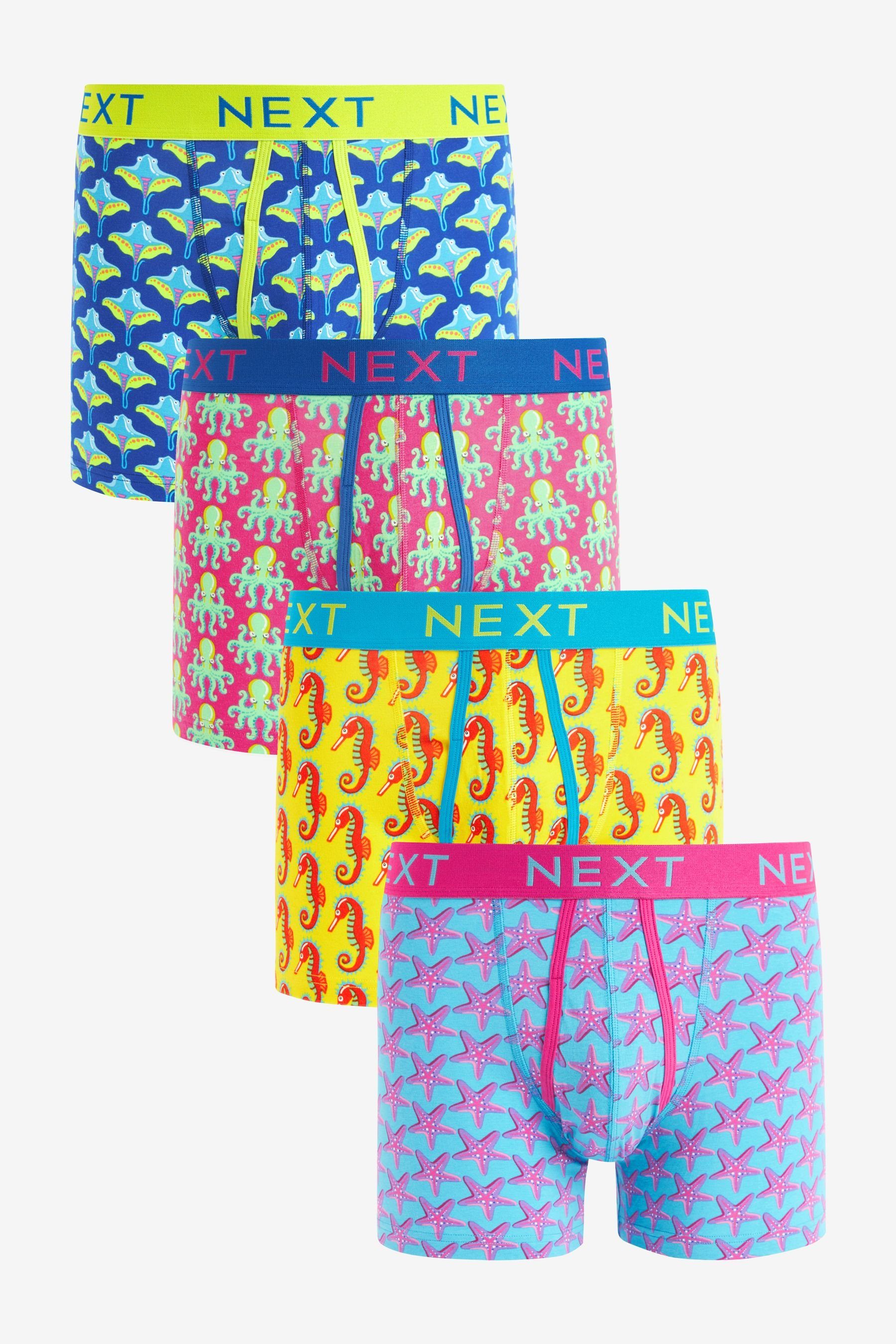 Next Boxershorts Gemusterte Boxershorts, 4er-Pack (4-St) Bright Sealife